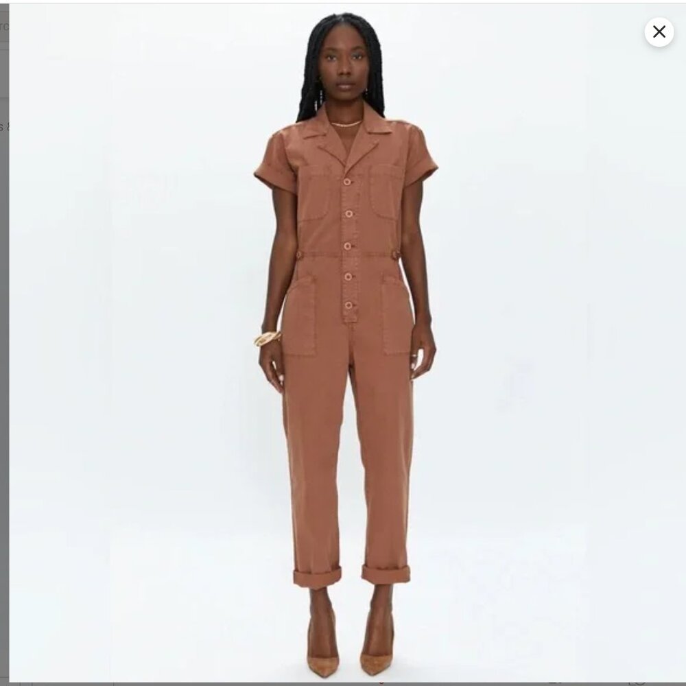 PISTOLA GROVER COVERALLS RUST / CINNAMON / TERRACOTTA SMALL 100% cotton EUC